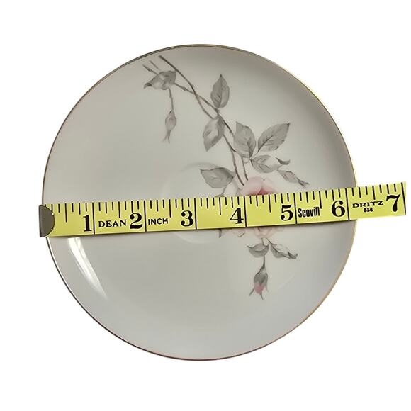 VTG Sango Japan Gold Rim Pastoral Pink Roses Flat Cup & Saucer Set of 4 READ - Picture 7 of 7